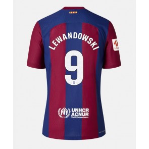 Barcelona Robert Lewandowski #9 Replica Home Stadium Shirt for Women 2023-24 Short Sleeve